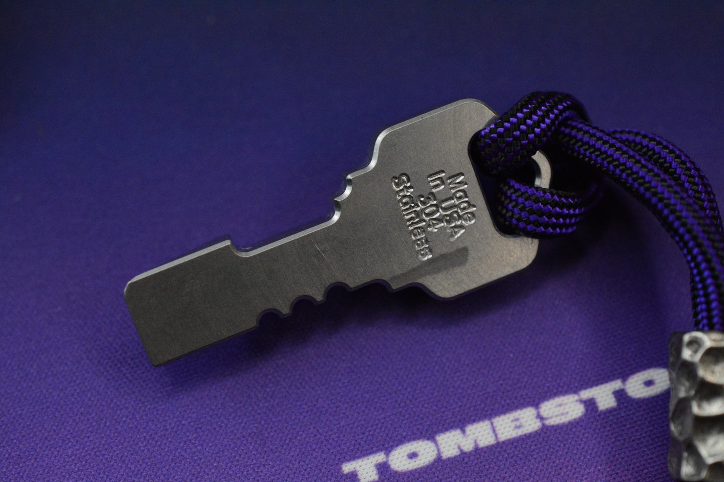 RARE TMT Designs Ti Pry Bar Key w/ Rocked Bead & TKW Patch Re NGMCo Microtech