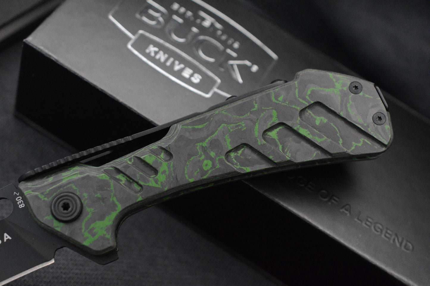 NEW G&G Hawk x Buck Knives Marksman Toxic Green Camo Carbon / Black S35VN