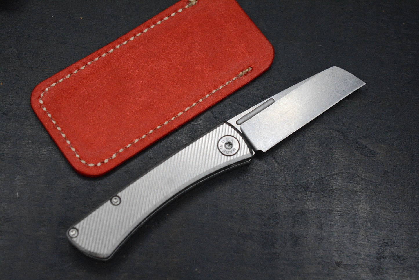 NEW American Blade Works Slipjoint - 45 Degree Milled Ti Hdle / MagnaCut DLT EXC