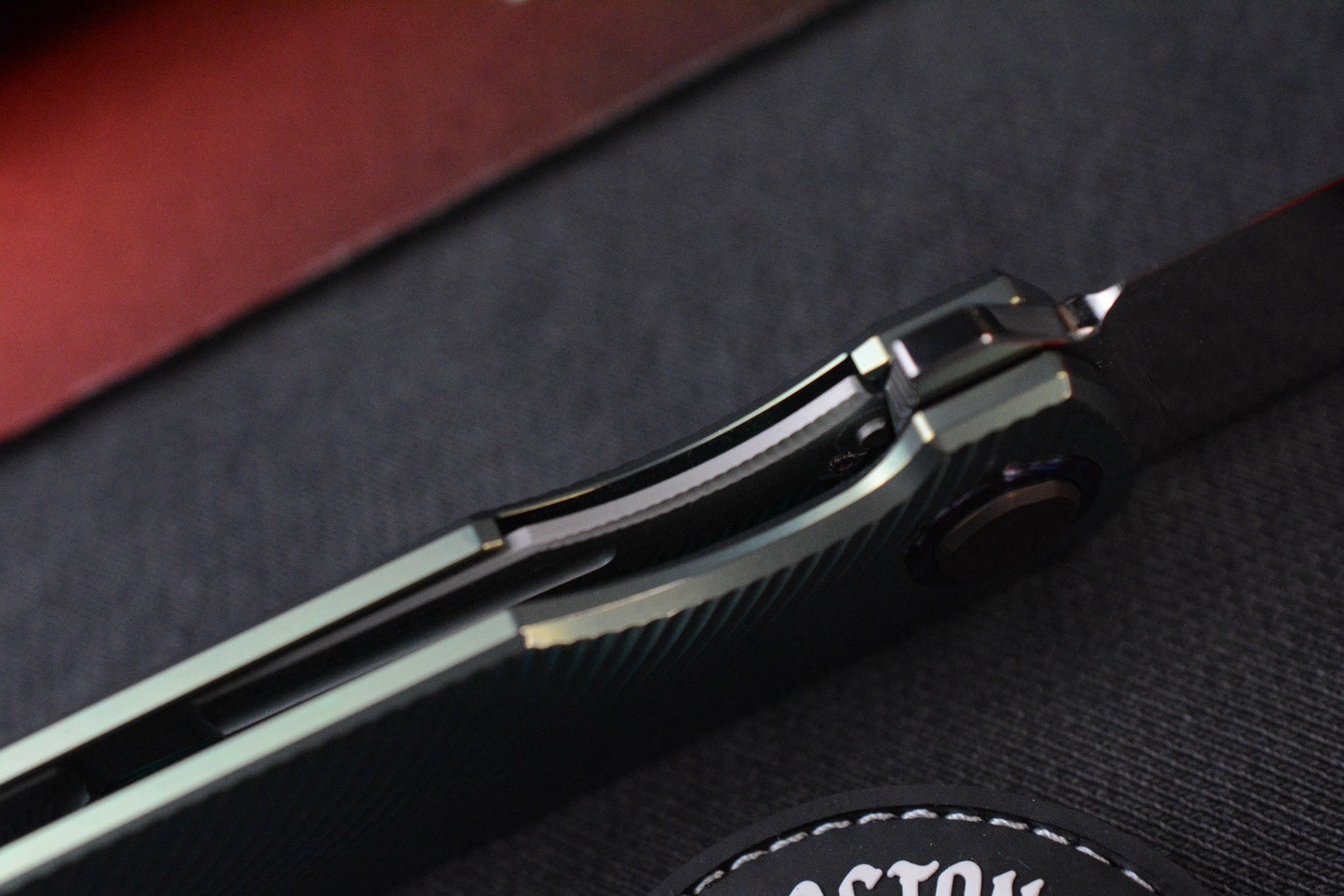RARE Holt OUTLAW Antique Green Ano / Mirror M390 / Timascus & Copper Accents