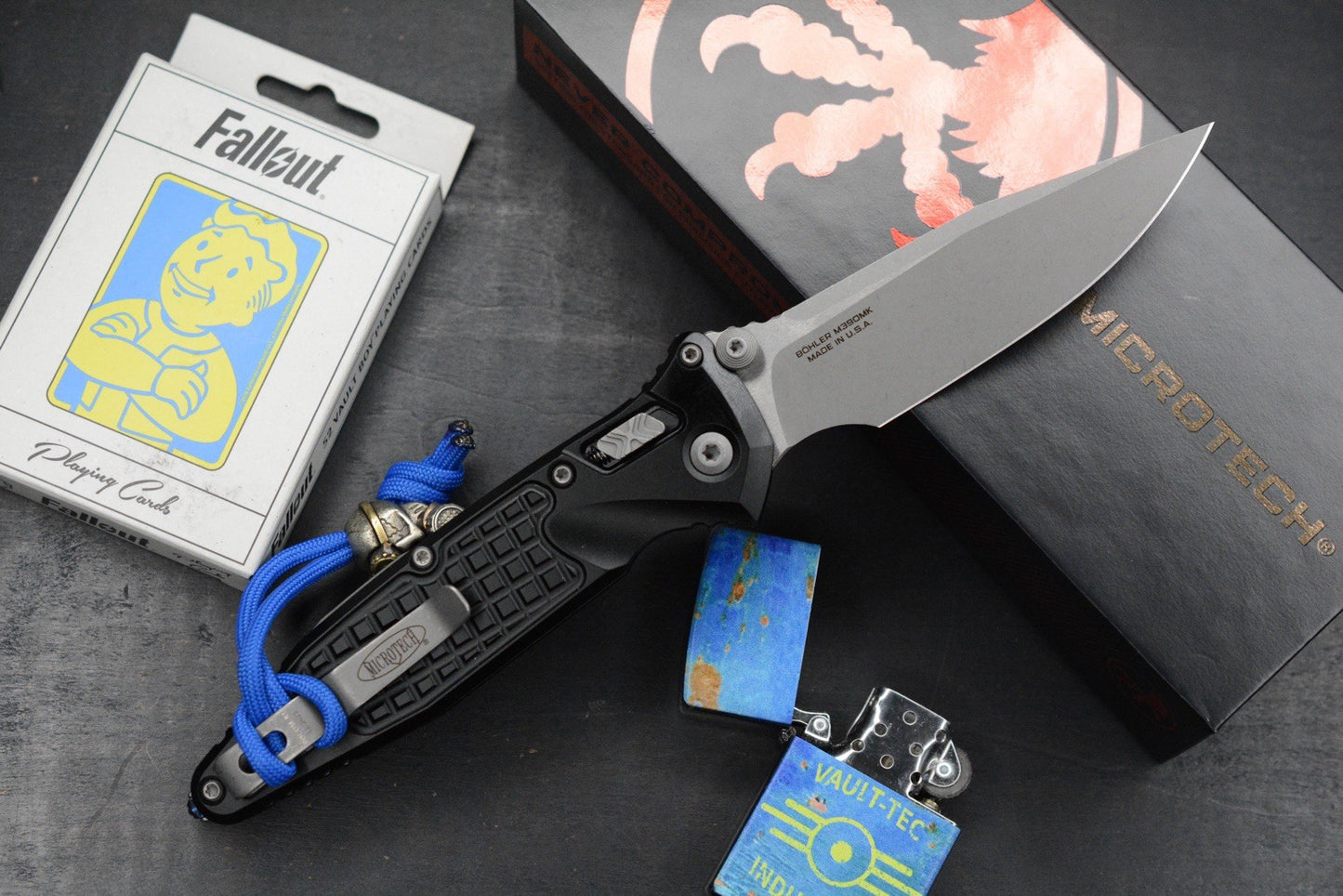 NEW Microtech Socom Elite RAM-LOK Black Aluminum Frag/ M390 w/ Fallout Pack