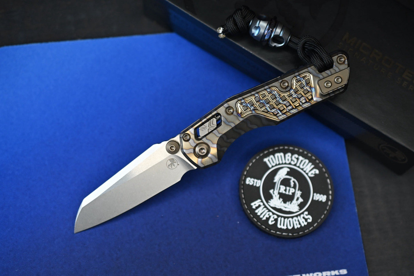 RARE Microtech Custom Flamed Ti Mini MSI “Masterpiece” w/ Custom Bead