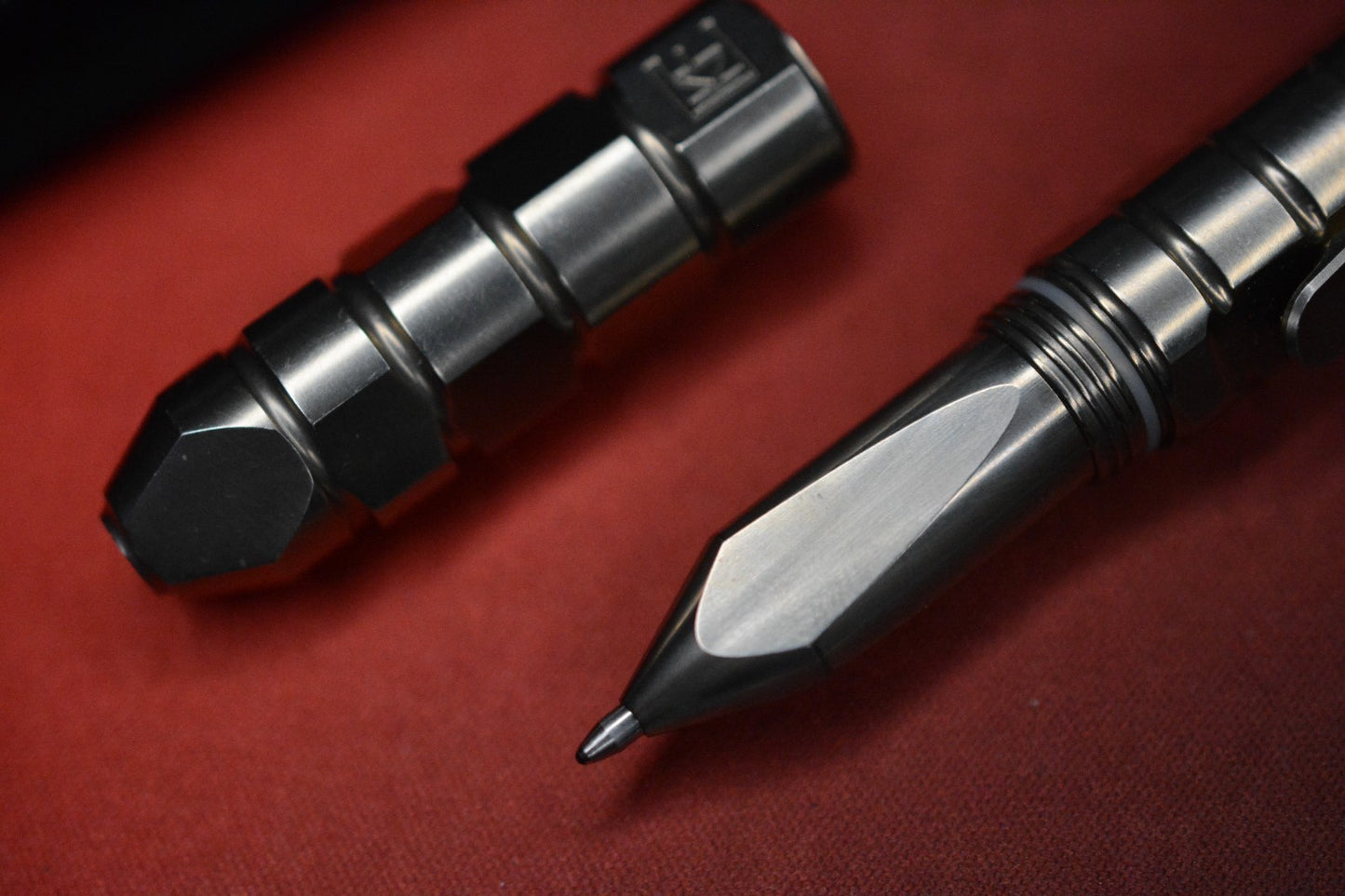 RARE Custom Knife Factory Bulavva Titanium Pen / Bit Driver - Full Ti w/ Pouch