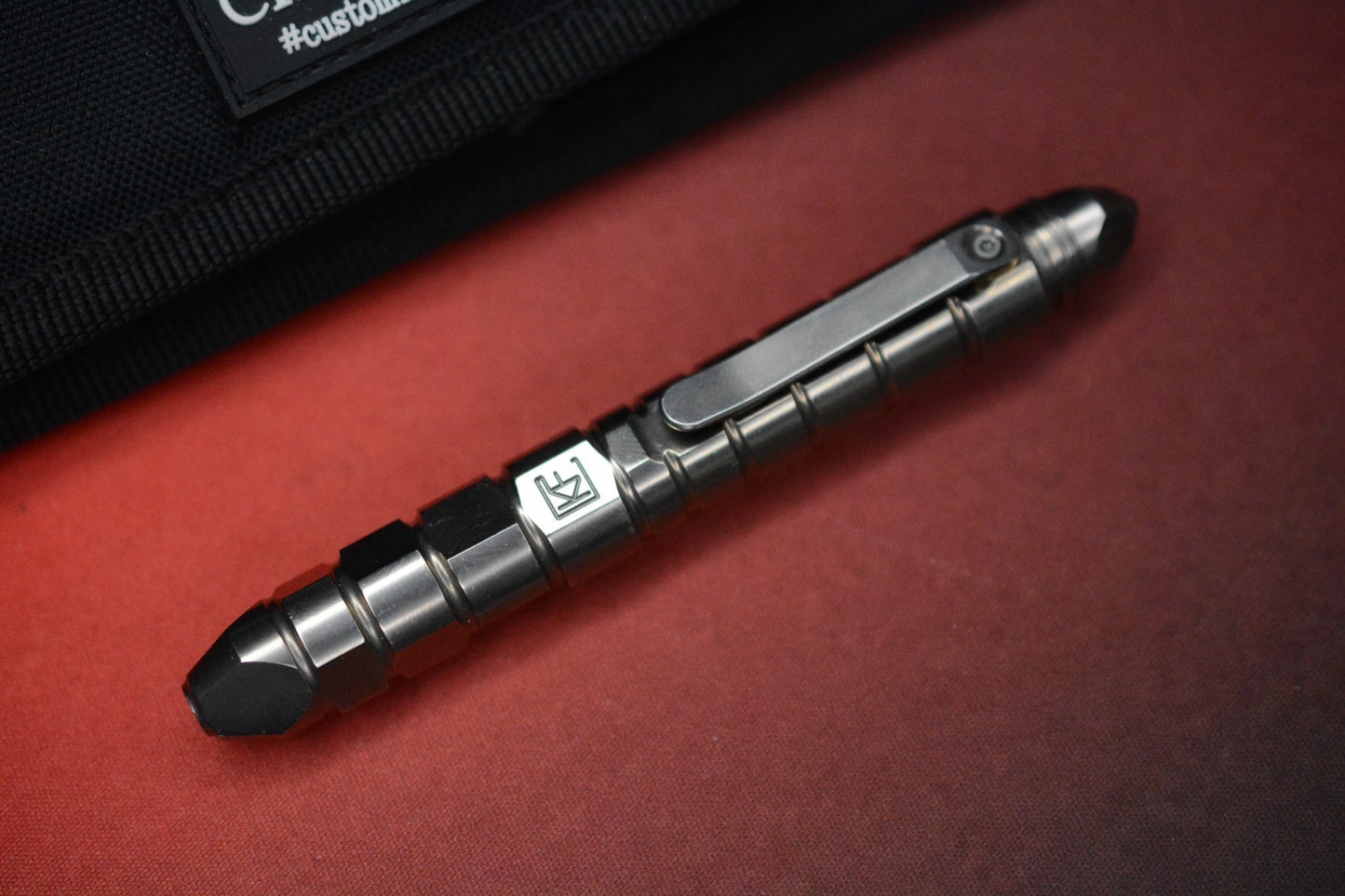RARE Custom Knife Factory Bulavva Titanium Pen / Bit Driver - Full Ti w/ Pouch
