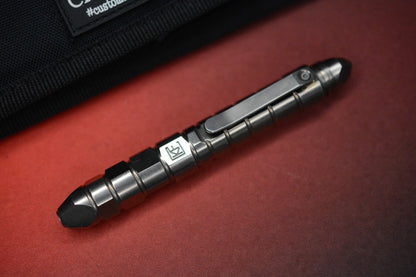 RARE Custom Knife Factory Bulavva Titanium Pen / Bit Driver - Full Ti w/ Pouch