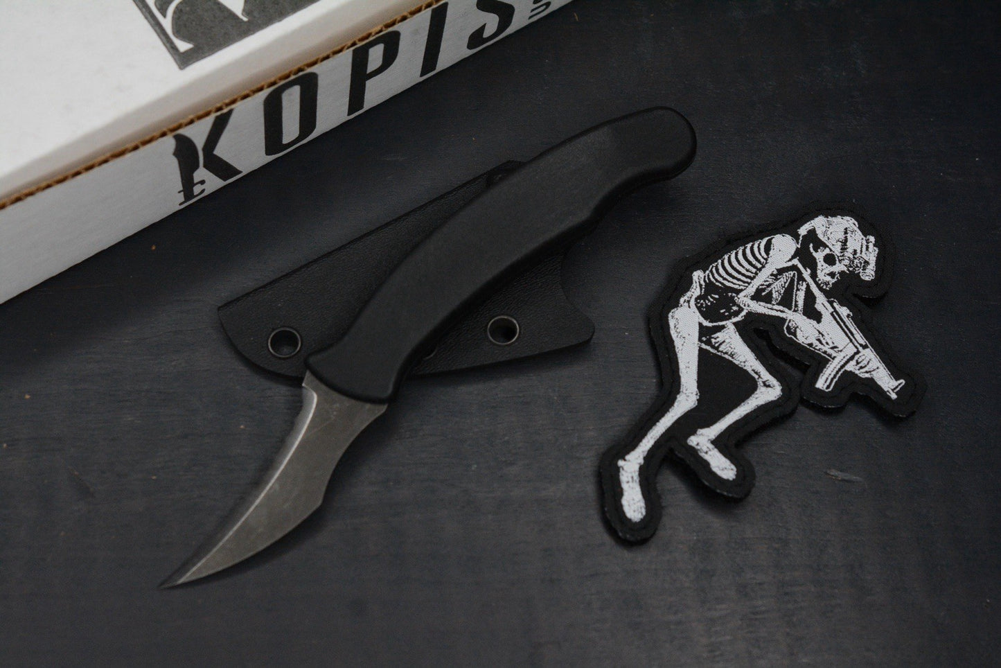 NEW Kopis Designs x Ed Calderon L-Via Field Knife Matte 154CM w/ Manifesto Patch