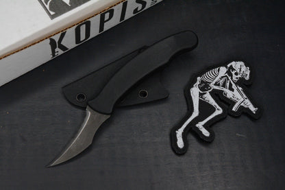 NEW Kopis Designs x Ed Calderon L-Via Field Knife Matte 154CM w/ Manifesto Patch