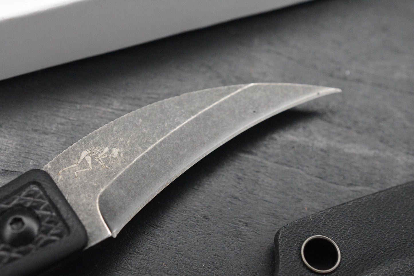 RARE Ed’s Manifesto & Kopis Designs L-Via Field Knife - Black / Acid Stonewash