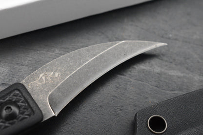 RARE Ed’s Manifesto & Kopis Designs L-Via Field Knife - Black / Acid Stonewash