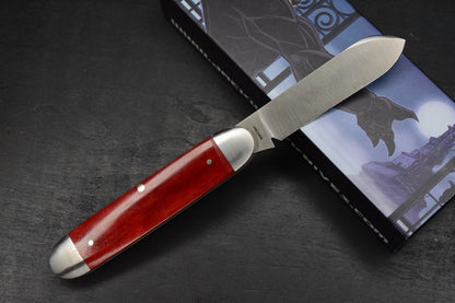 NEW Jack Wolf Knives Gateway Barlow Equal End - Smooth Red Bone/Satin Blade