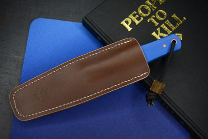 NEW Jack Wolf x LT Wright USA Vampire Hunter Blue G10 w/ Leather Sheath & Bead