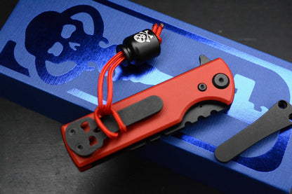 NEW Chaves EXC Chub Utility Knife Flipper / Red Micarta Handle w/ Poison Bead