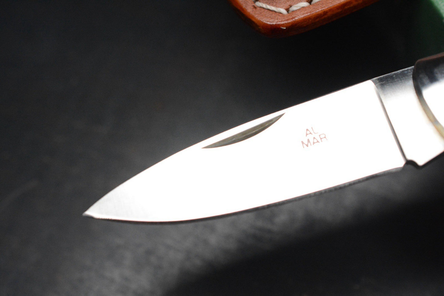 RARE++ Al Mar Denali Top Gun Cocobolo Handles SS Bolsters w/ Leather Sheath