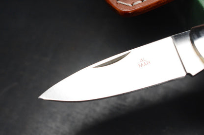 RARE++ Al Mar Denali Top Gun Cocobolo Handles SS Bolsters w/ Leather Sheath