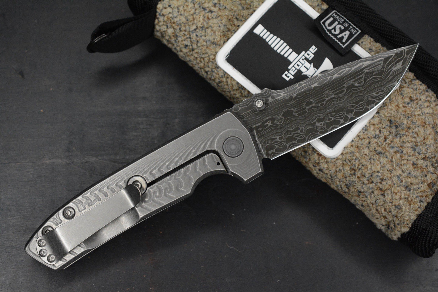 RARE Les George Morph VECP - Chad Nichols Intrepid Damascus Blade / Ti Scale