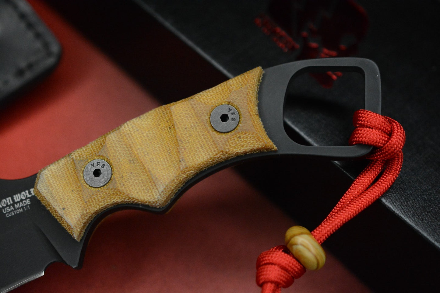 RARE Crimson Customs RPM Iron Wolf Black / Butterscotch Micarta (1of 1 Custom)