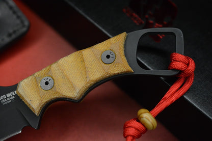 RARE Crimson Customs RPM Iron Wolf Black / Butterscotch Micarta (1of 1 Custom)