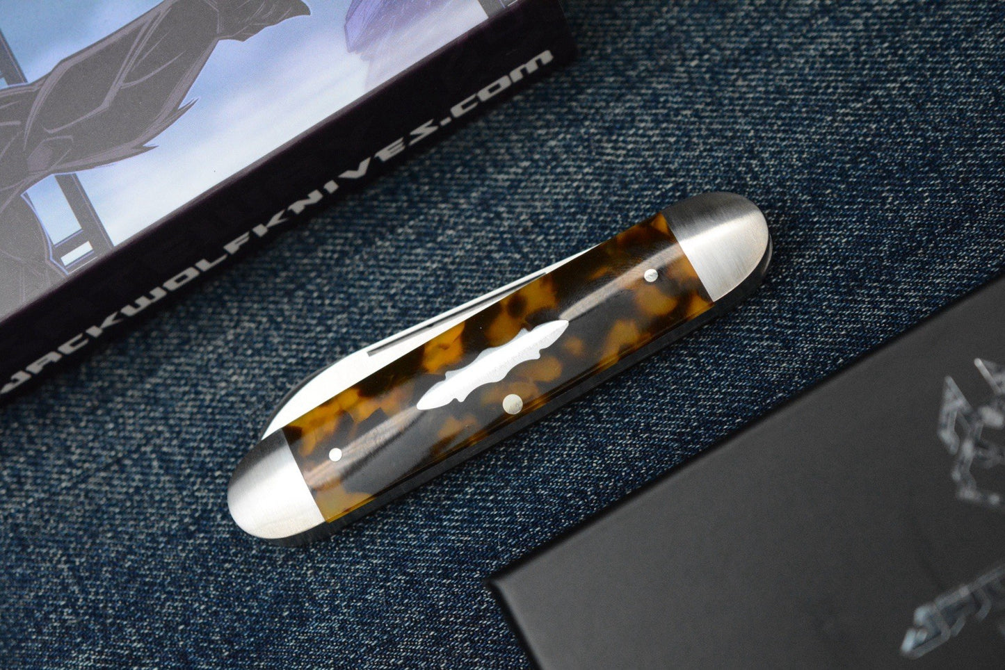 NEW Jack Wolf Gateway Equal End - Tortoise Shell Kirinite /Belt Satin Spearpoint