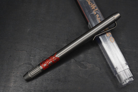 NEW Ti2 Design x Borka Blades Boltliner - Red Skulls Full Size Pen