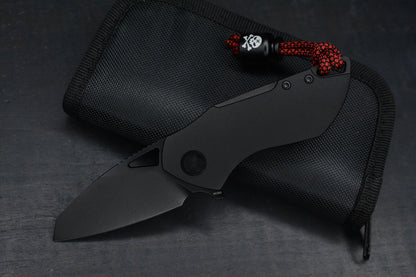 NEW Grissom Riverstone DLC Black M390 Sheepsfoot  / Ti Handle w/ Poison Bead