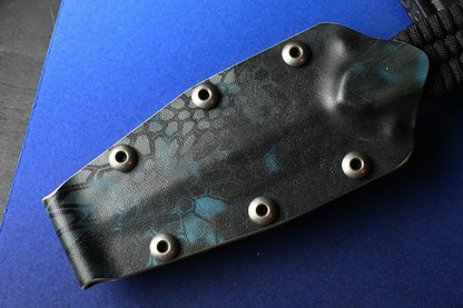 RARE Jed Hornbeak Custom Paracord Fixed Blade - 4.5” 3V w/ Poison Bead & Sheath