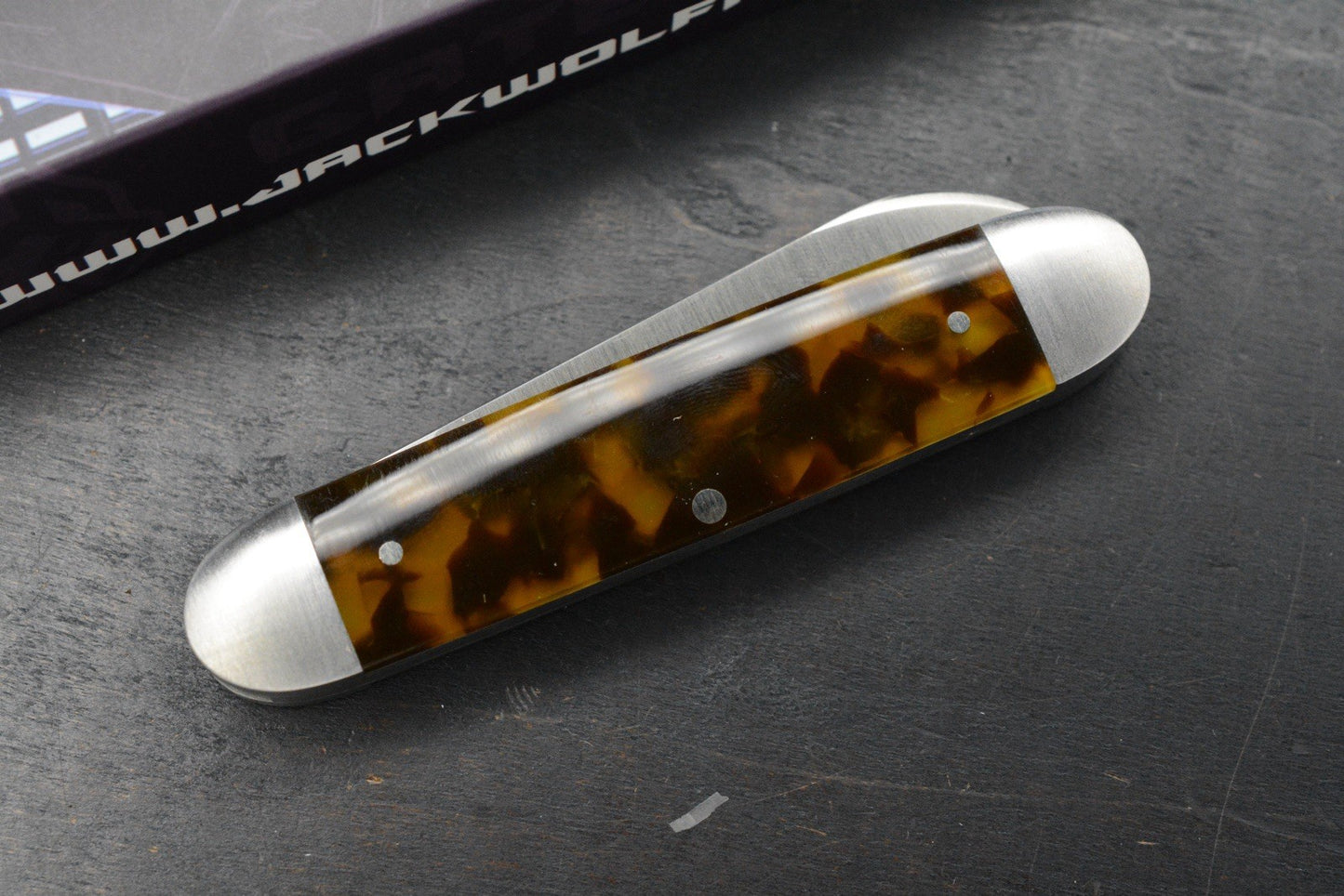 NEW Jack Wolf Gateway Equal End - Tortoise Shell Kirinite /Belt Satin Spearpoint