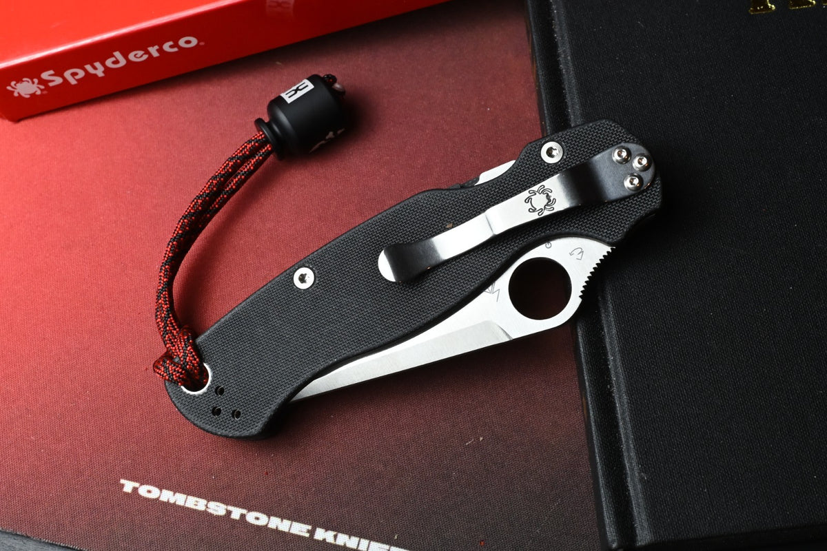 NEW Spyderco Paramilitary 2 - Tanto CPM M4 / Black G10 w/ Poison Bead BHQ EXC