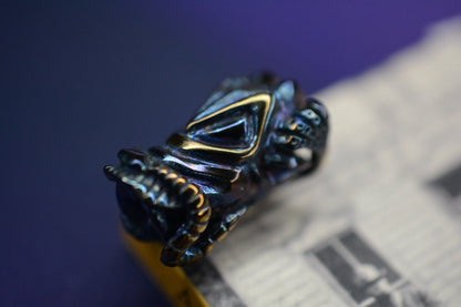 RARE++ Dmitry Streltsov “Alien” Bead - Cobalt 100% Handmade Ref Starlingear