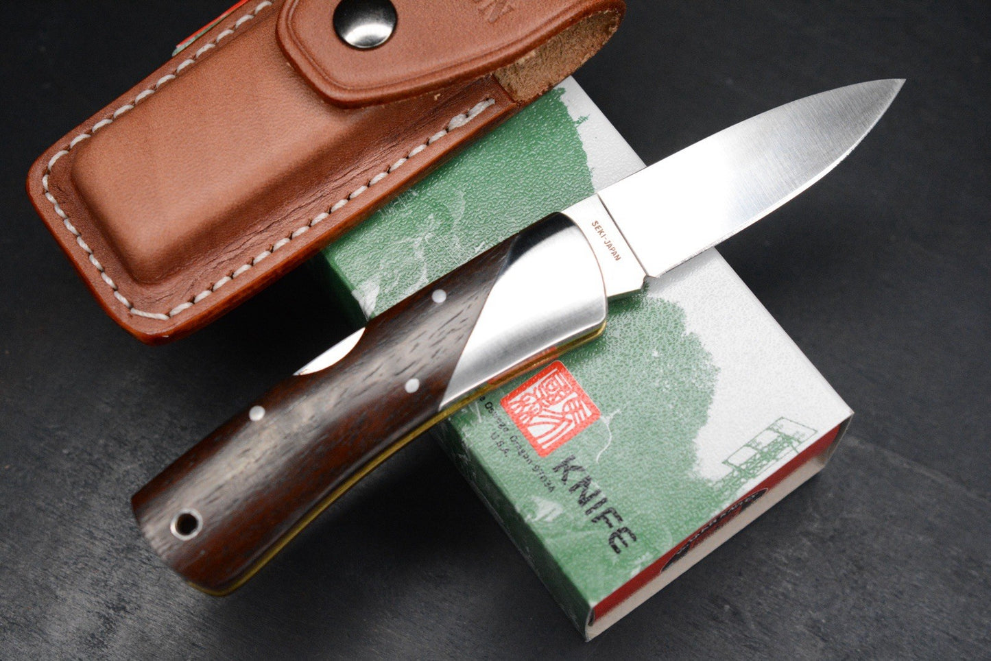 RARE++ Al Mar Denali Top Gun Cocobolo Handles SS Bolsters w/ Leather Sheath