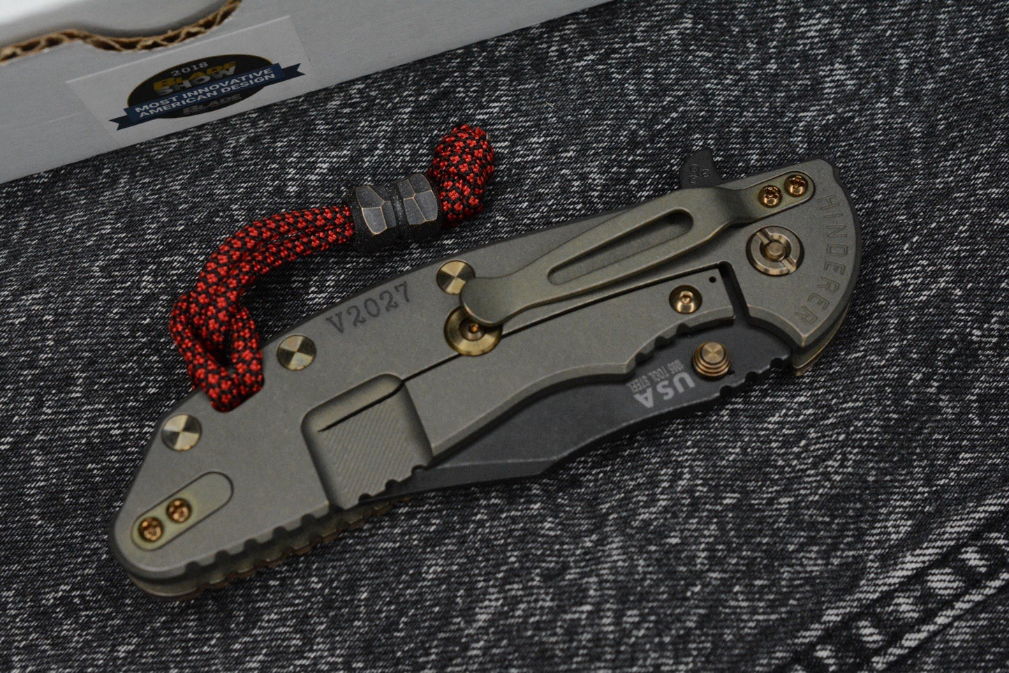 RARE Hinderer Skinny XM-24 - Walnut Handle/ Antique Green Ti - Battle Worn
