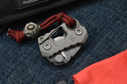 RARE++ Custom Knife Factory KEK Slipjoint - SW Ti / Damasteel Blade SN# 81