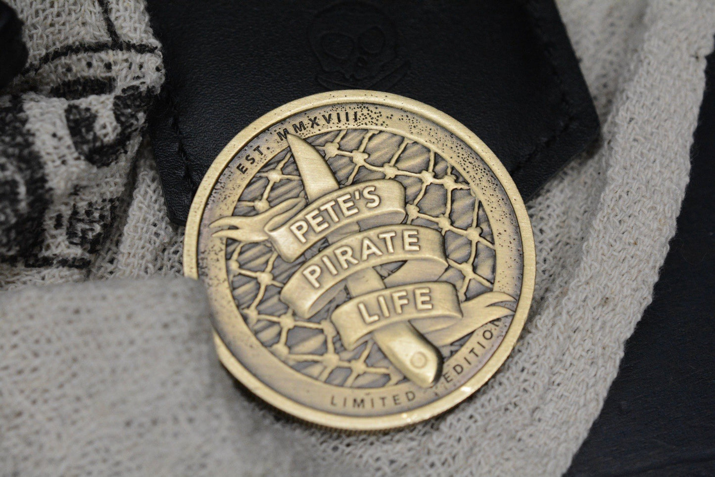 CUSTOM Pete’s Pirate Life PPK Harpoon Magnacut Fixie w/ Brass Challenge Coin