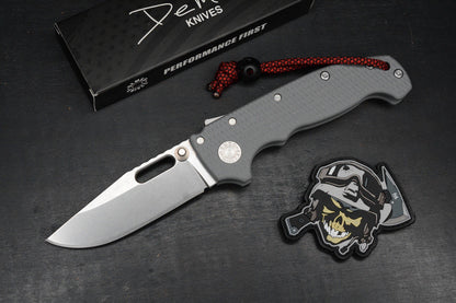 RARE Demko USA MG AD20 - Grey G-10/ Clip Point CPM3V Slotted w/ Black Ti Bead