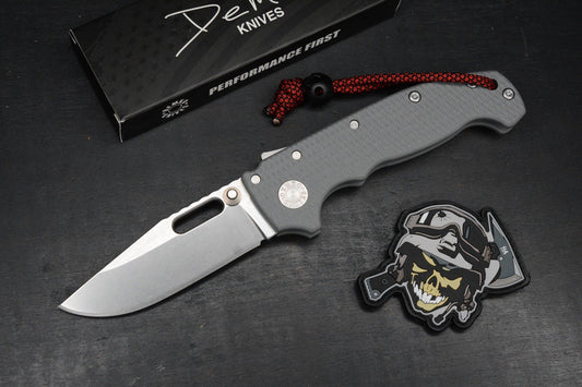 RARE Demko USA MG AD20 - Grey G-10/ Clip Point CPM3V Slotted w/ Black Ti Bead