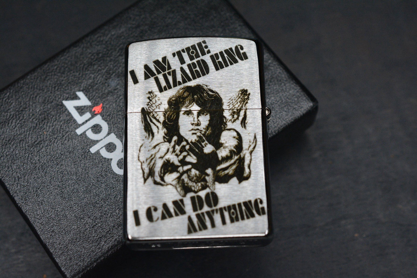 RARE CUSTOM ZIPPO x The Doors Jim Morrison “I Am The Lizard King” Lighter