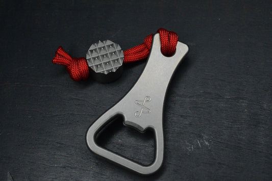 RARE PSD Designs Double Infinity Titanium Bottle Opener w/ TKW Curator