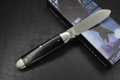 NEW Jack Wolf Knives Gateway Equal End Ebony Slip Joint / Satin Sandvik Blade