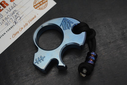 NEW Copper Shed Shed Head V6 Ano Ti Bottle Opener w/ Timascus Bead Re Microtech