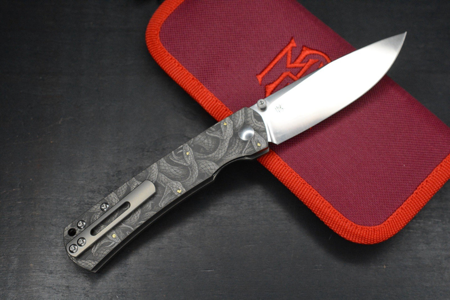 CUSTOM 1 Of 1 Monterey Bay Knives Old Guard Engraved “Circle Of Snakes Grafx”