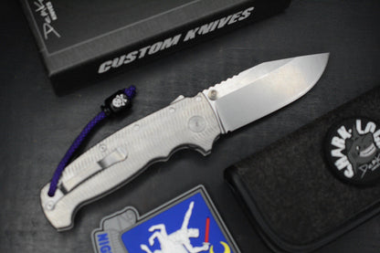 RARE++ Demko AD20 XXX Textured Ti / Stud Only CPM 3V w/ Poison Bead & Patch