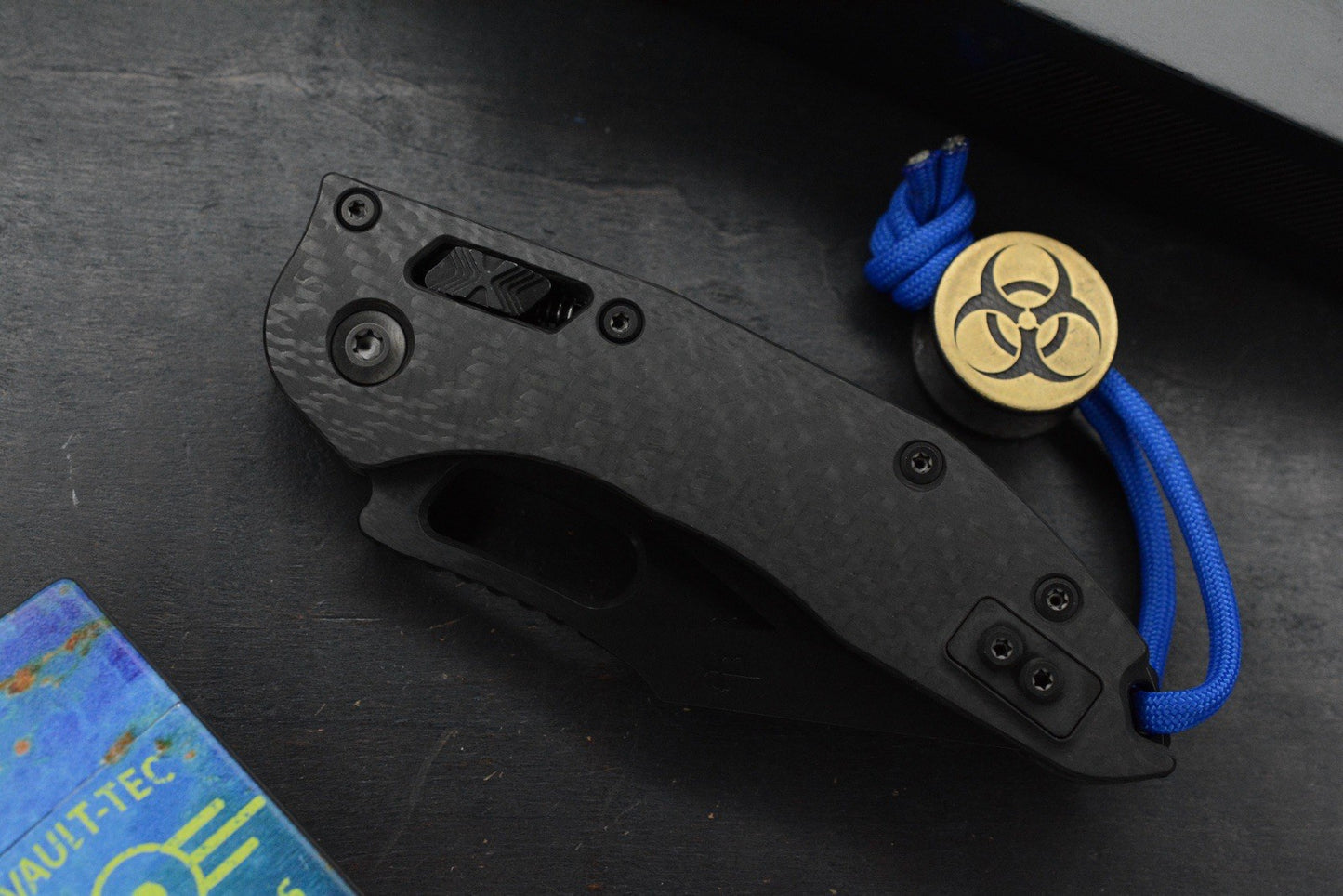 NEW Microtech Stitch-Ram-Lok Carbon Fiber Black DLC w/ Fallout Pack & Bead
