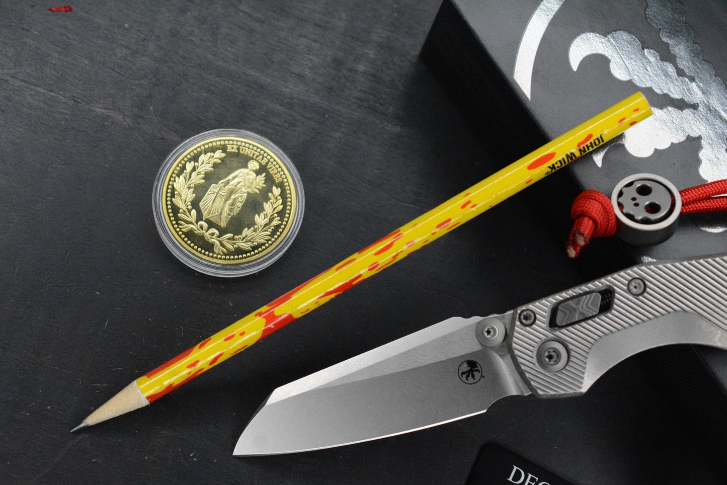 RARE Microtech MSI MINI -  Marfione Selects / Fluted Titanium w/ John Wick Pack