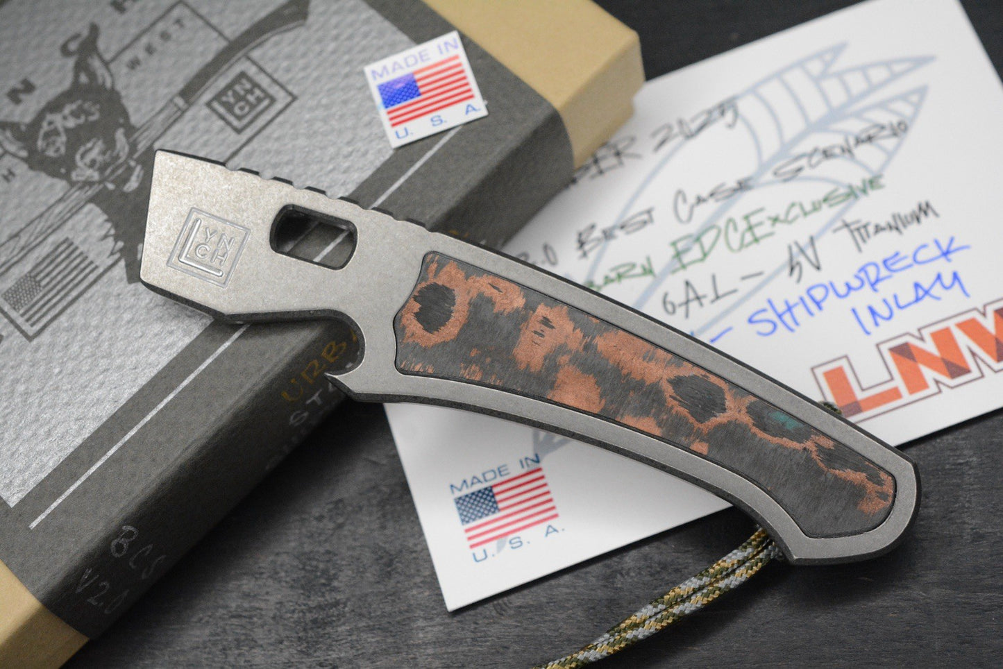 NEW Lynch NW x Urban EDC Best Case Scenario 2.0 Ti Shipwreck Inlay w/ TKW Bead