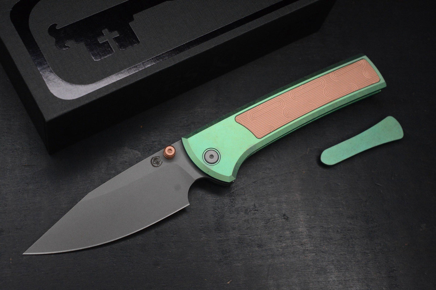 RARE++ Chaves Custom EXC Scapegoat - Green Ano Ti / Copper Magnetic Inlay 1/50