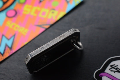RARE 4t5 Design Mini Dog Tag Polished Titanium Stamped Logo Re Playge Microtech