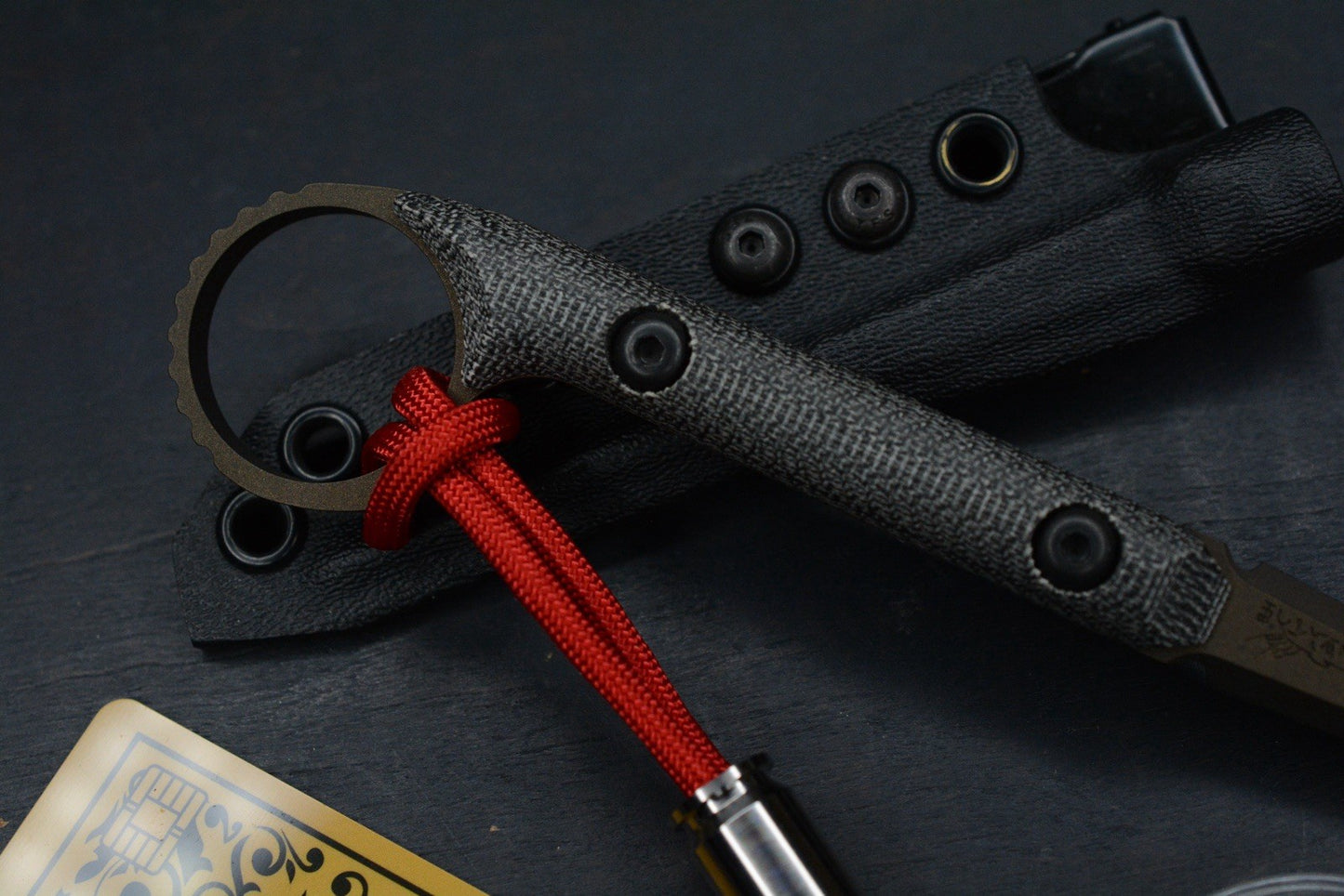 RARE Half Face Blades Cardiac Spike Black Micarta Midnight Brze w/John Wick Pac