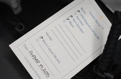 NEW Chris Reeve Knives Green Beret MAGNACUT Black PVD w/Brass Necro Bead & Patch