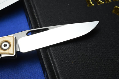 NEW Chris Reeve Mnandi - Box Elder Wood Inlay / Magnacut DP w/ Leather Sheath