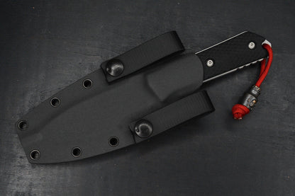 CUSTOM Burnley Kihoku Fixed Blade Black Micarta/AEBL Blade w/ Rare Poison Bead