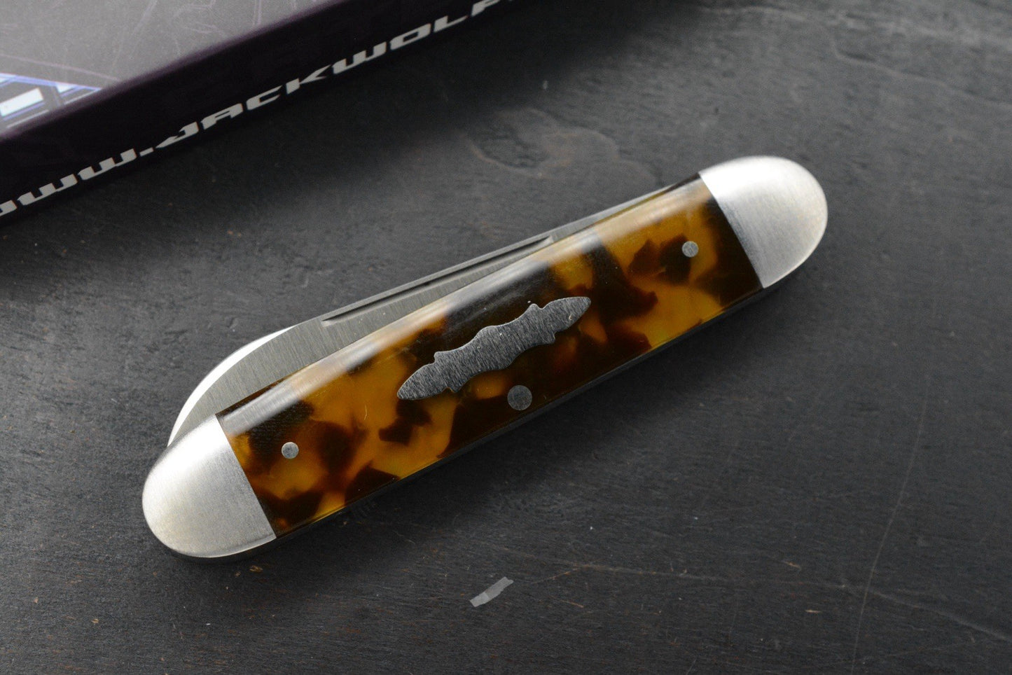 NEW Jack Wolf Gateway Equal End - Tortoise Shell Kirinite /Belt Satin Spearpoint